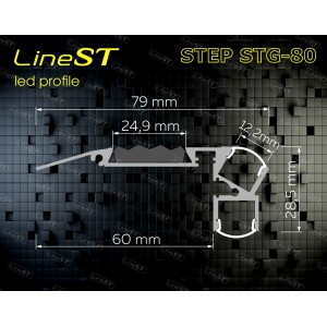 Алюминиевый профиль для ступеней STEP STG-80