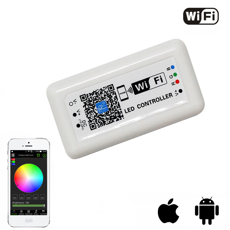 Контроллер Wi-Fi LED 12A (DC12-24, 144/288W, 4A*3CH). 